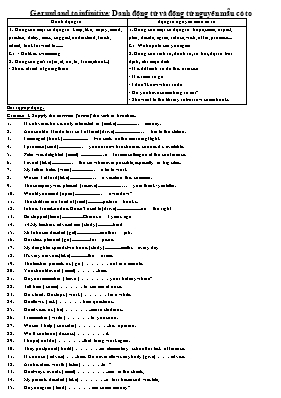 Gerund and to infinitive Danh động từ và động từ nguyên mẫu có to